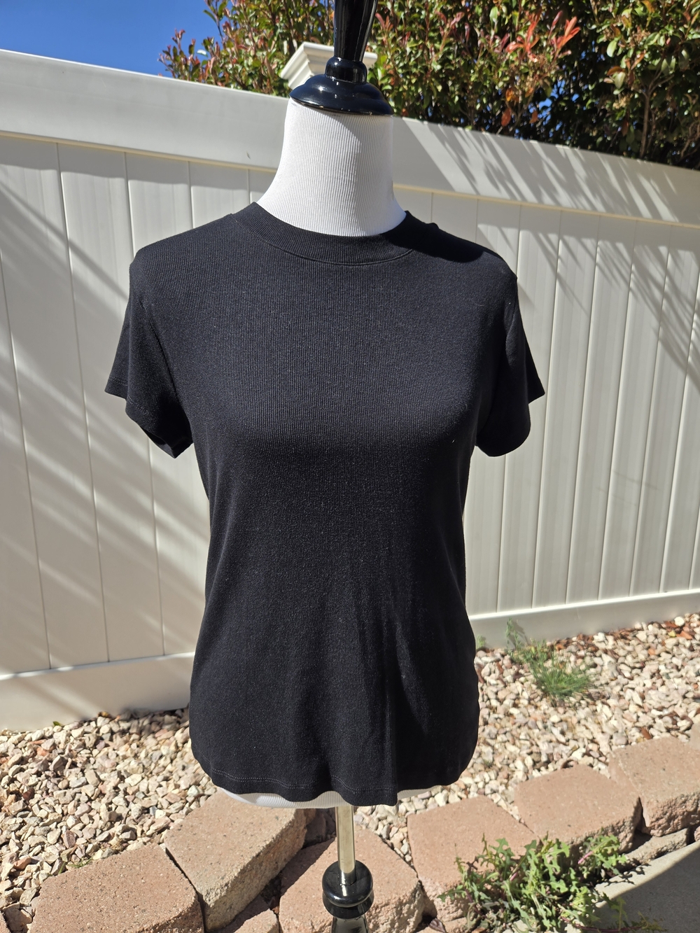 a new day Black Short Sleeve Crewneck Tee